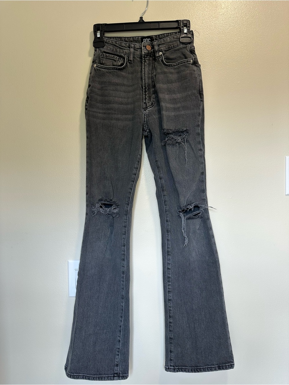 BDG Urban Outfitters Women’s Distressed Black Flare Jeans